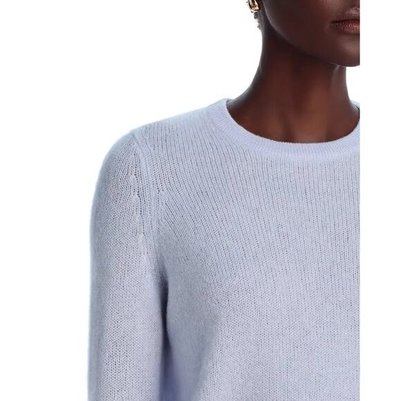 C by Bloomingdale's Women Serenity Blue Cashmere Knit Crewneck Sweater Size S - Picture 3 of 6